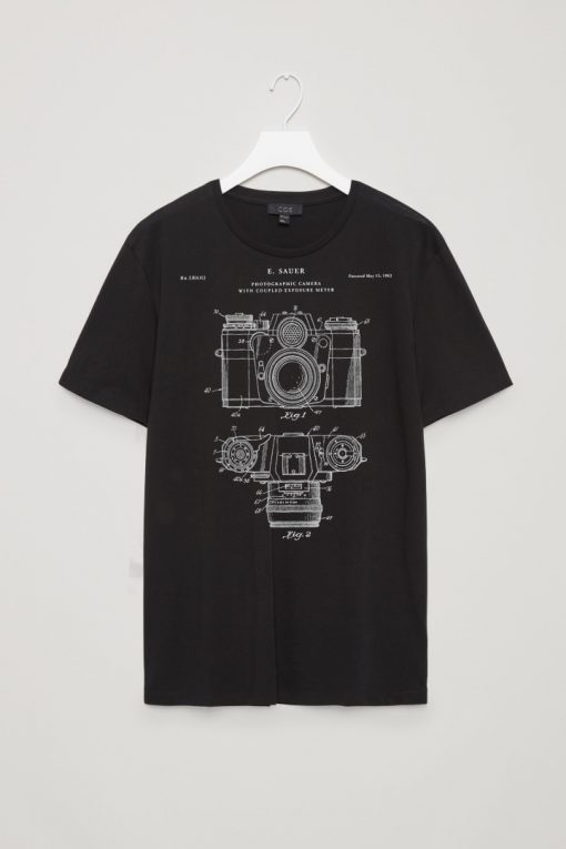 Camera Patent Black T Shirt