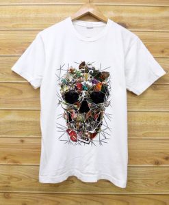 Floral Skull Printed T shirt