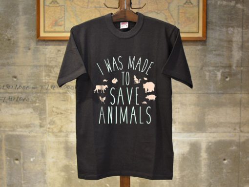 I WAS MADE SAVE ANIMAL BLACK TEE