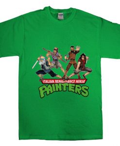 Italian Renaissance Ninja Painters Green T shirts