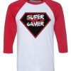 SUPER GAMER RAGLAN RED RINGER T SHRITS