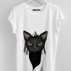 black cat face printed T-shirts