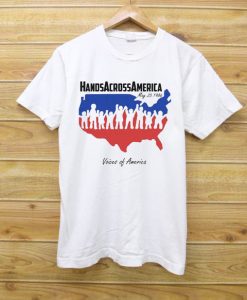 hands across hands across america White t shirt White t shirt