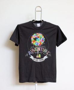 Adventure is Out There' Quote Unisex black T-Shirt