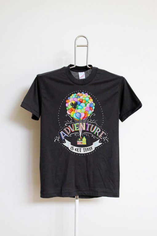 Adventure is Out There' Quote Unisex black T-Shirt