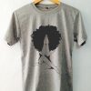 Afro woman Praying white grey T-shirt