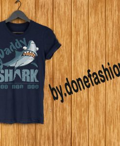 Daddy shark blue naval shirt