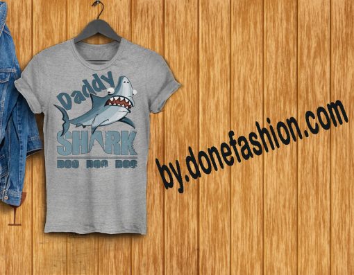 Daddy shark grey shirt