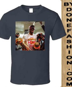 Kawhi Leonard Champagne Goggles Trophies Grey T Shirt