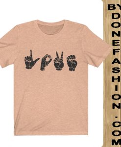 Love Shirt Sign language shirt cream pink