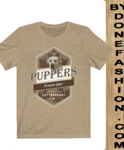 Puppers Premium Lager Beer Unisex Short Sleeve brown vintage Tee