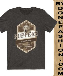 Puppers Premium Lager Beer Unisex Short Sleeve grey Tee