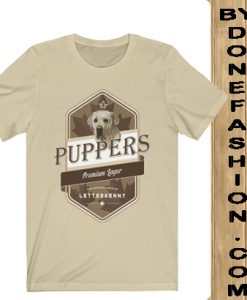 Puppers Premium Lager Beer Unisex Short Sleeve light brownTee