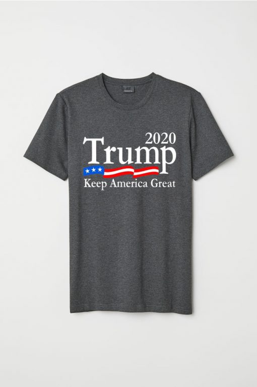 Trump 2020 Keep America Great USA Flag grey