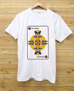 WHITE X Men Wolverine Playing Card Men's T-Shirt