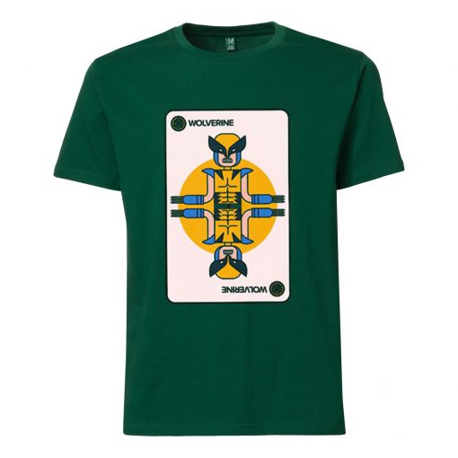 X Men Wolverine Playing Card Men's T-Shirt green