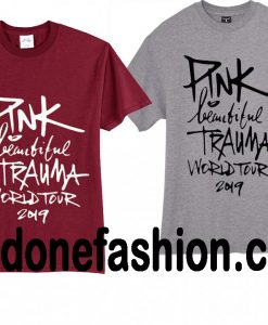 pink beautiful grey and red maroon trauma t shirt