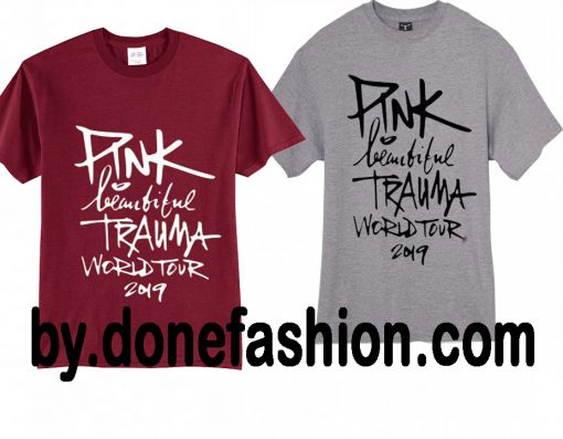 pink beautiful grey and red maroon trauma t shirt