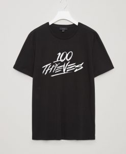 100 Thieves White Letter T Shirt