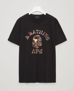 A Bathing Ape Camo Letters T Shirt