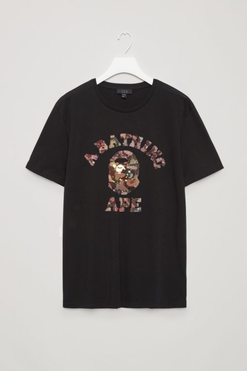 A Bathing Ape Camo Letters T Shirt