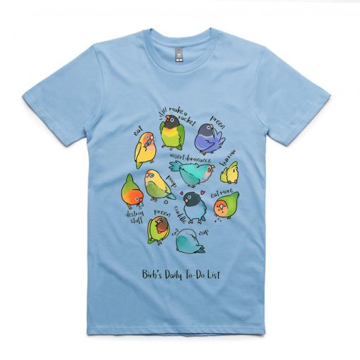 Birb's Daily To-Do List Unisex T-Shirt green aqua