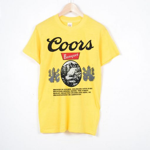 Coors banquet beer Vintage yellow t shirt