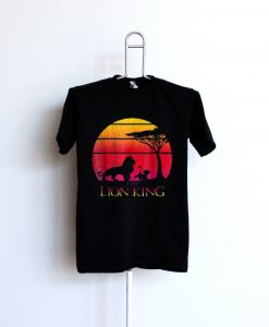 Disney Lion King Vintage Sunset Logo Graphic T-Shirt