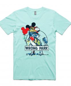 Funny Dinosaur Wrong Park green aqua Tshirt