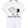 Funny Press Any Key Duck T-shirt