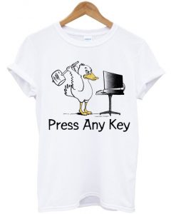 Funny Press Any Key Duck T-shirt