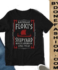 Kattegat Floki's Shipyard Vikings Unisex black grey T-Shirt