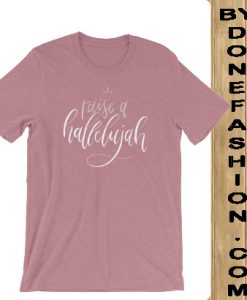 Raise a Hallelujah tee pink vintage red