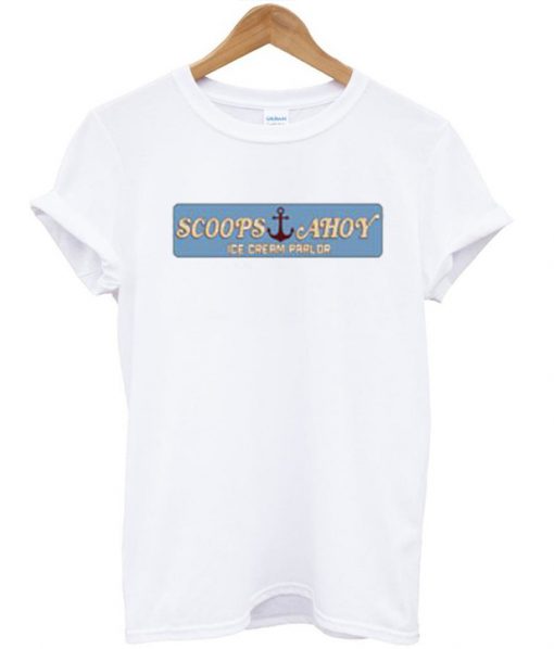 Scoops Ahoy Ice Cream Parlour Retro T Shirt