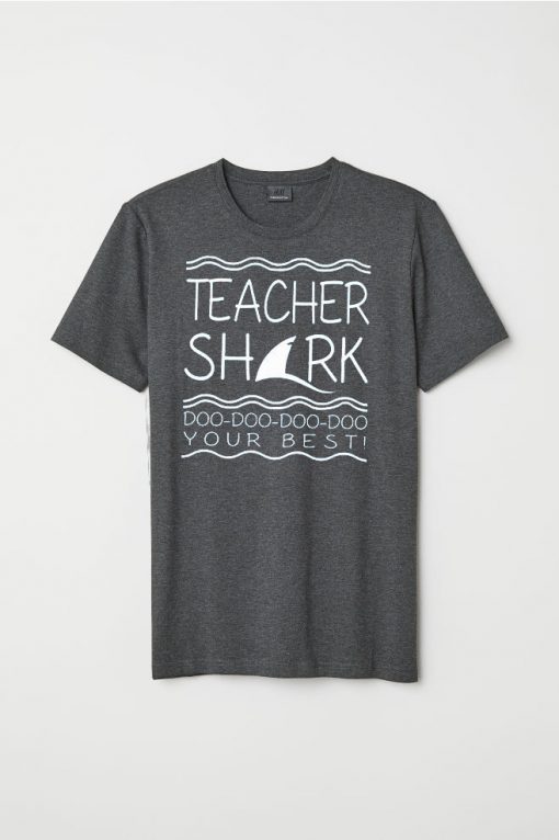 Teacher Shark Short Sleeve Unisex Grey T-Shirt