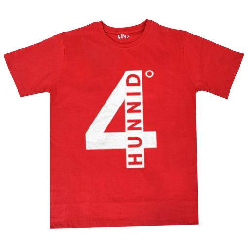 4 Hunnid White Print Youth T Shirt