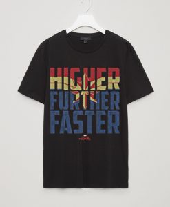 Captain Marvel Movie Higher Further Faster Premium T-Shirt