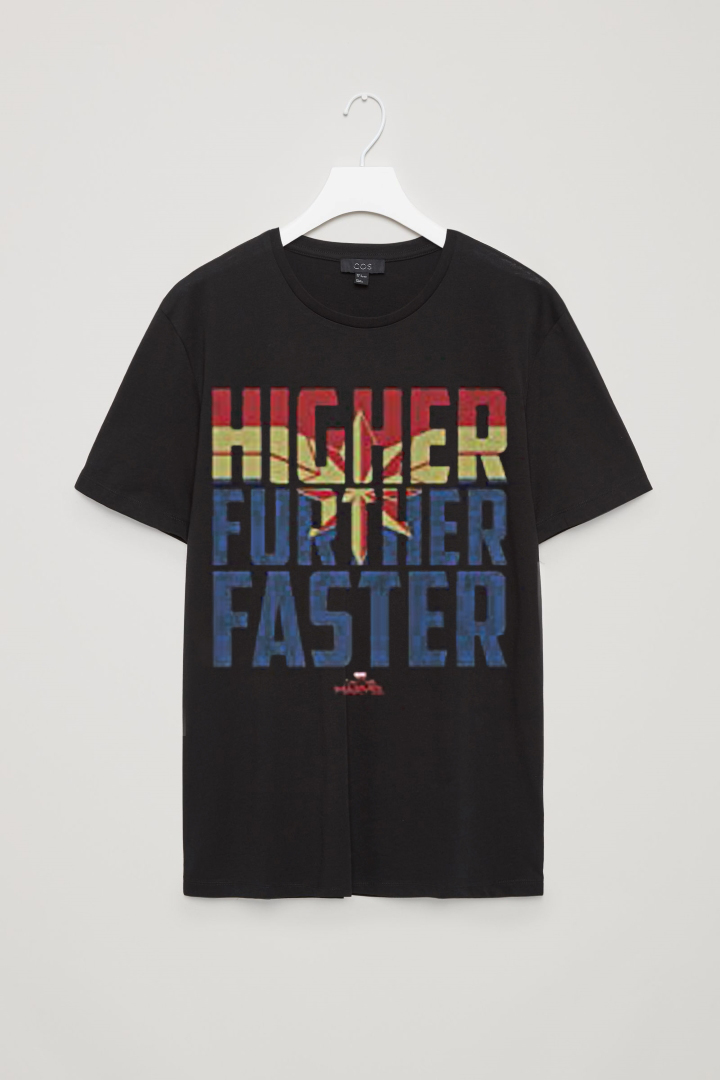 captain marvel t shirt higher further faster