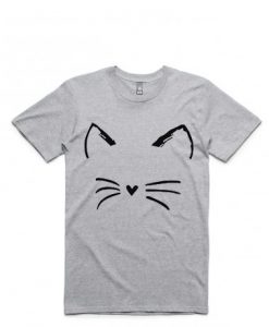 Cat Shirt Kitty Kitten T Shirt Light Grey