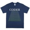 Coder computer Blue Naval T shirts