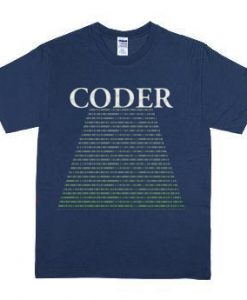 Coder computer Blue Naval T shirts