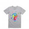 Color Painted Bulb Design Grey T shirt