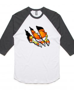 GARFIELD SCARTCH BLACK RAGLAN SLEEVES TEES