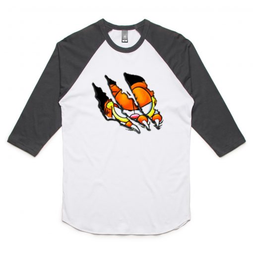 GARFIELD SCARTCH BLACK RAGLAN SLEEVES TEES