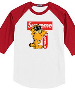 Garfield Supreme Raglan Red Sleeves T shirts