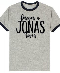 Jonas Brothers Forever Grey Ringer Black Tshirts