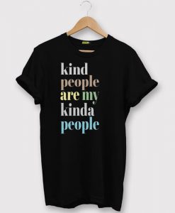 Kind People Are My Kinda People Retro Tee Black