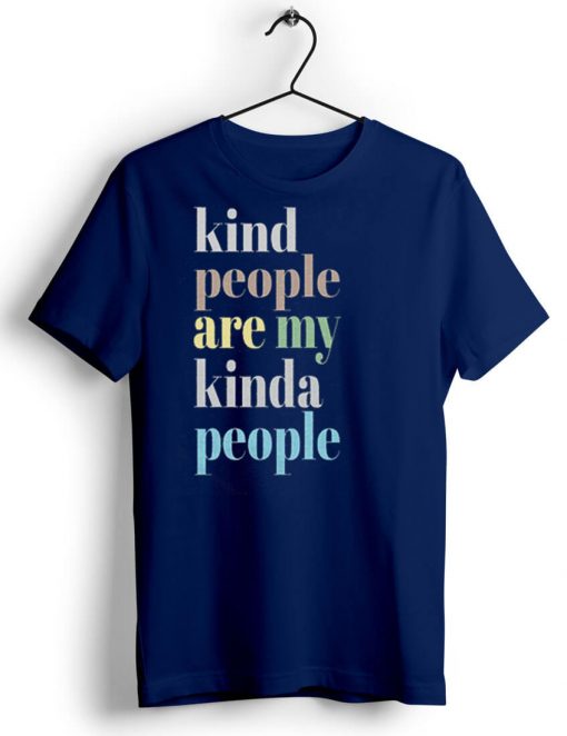 Kind People Are My Kinda People Retro Tee Blue