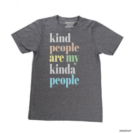 Kind People Are My Kinda People Retro Tee Grey