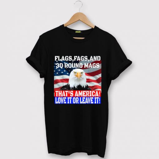 Love It Or Leave It Tshirt America USA Flag with Eagle Tshirts